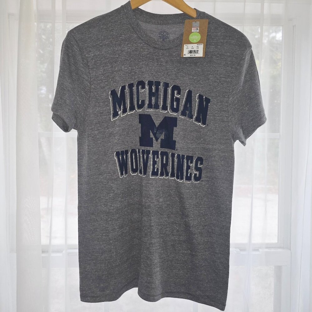 NWT Men's Rivalry Threads Michigan Wolverines Athletic Fit T-Shirt- Small- Grey